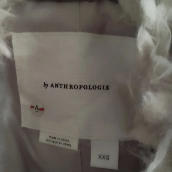 Anthropologie Cream Faux Fur Teddy Jacket Size XXS Faux Fur And Polyester Fabri - Picture 6 of 12